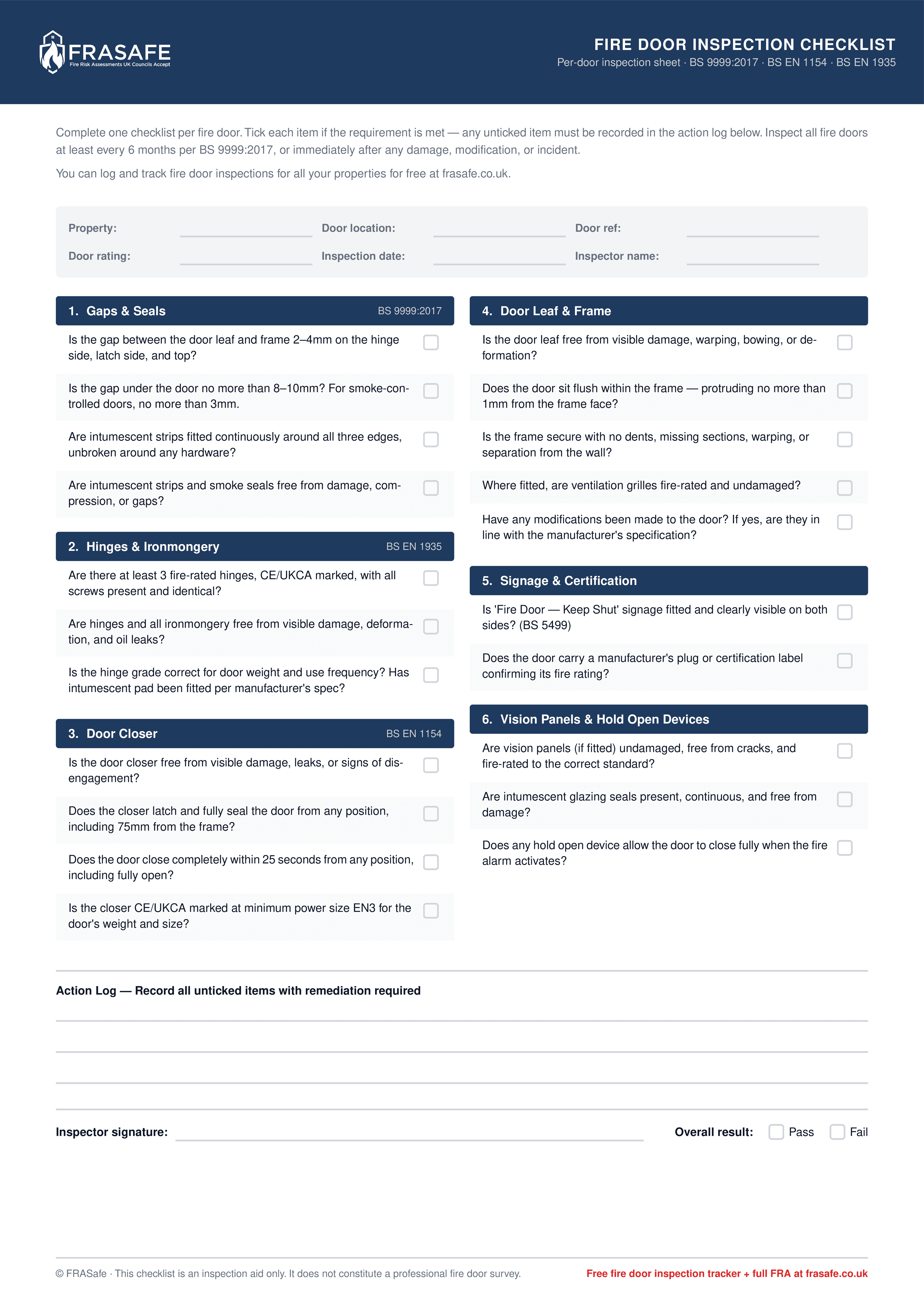 Fire door inspection checklist PDF preview